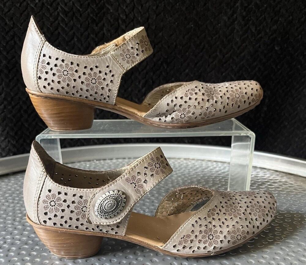 Women's Rieker Antistress Mirjam Floral Mary Jane Pumps Grey/Taupe Size 37/6